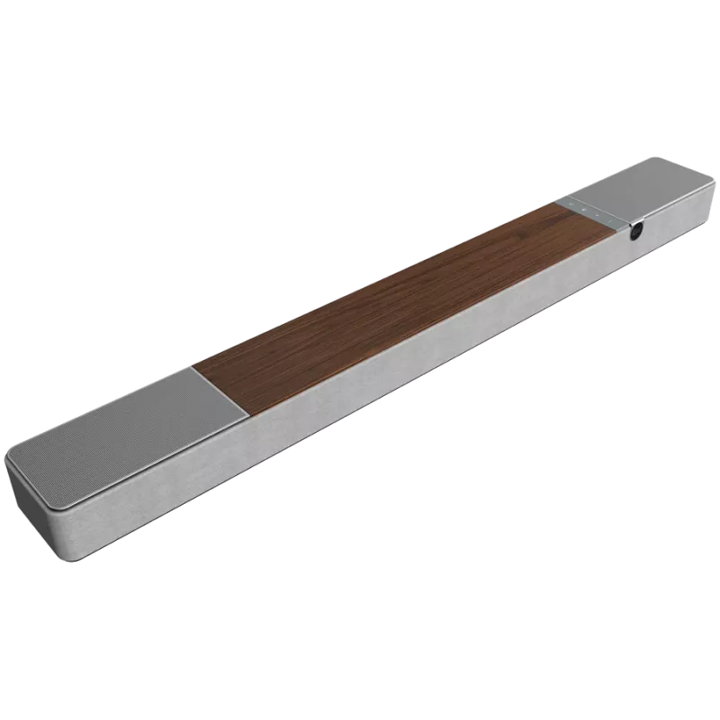 Garso juosta KLIPSCH 1073541 — 3.1.2 kanalų, 100 W RMS, įmontuotas žemų dažnių garsiakalbis, Pilka/Riešutas