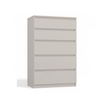 Komoda top e shop MALWA M5, 5 stalčių, Cashmere, 700×1095×400 mm, medžio drožlių plokštė