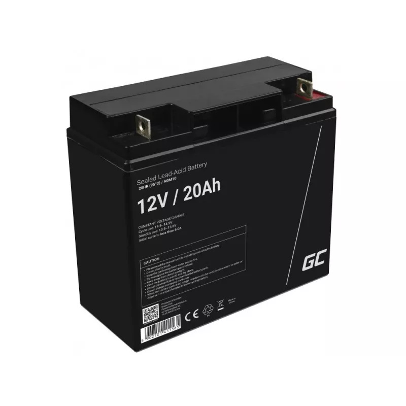 Green Cell AGM10 pramoninis įkraunamas akumuliatorius 12V 20Ah (20000 mAh) sandarus švino rūgšties (VRLA)
