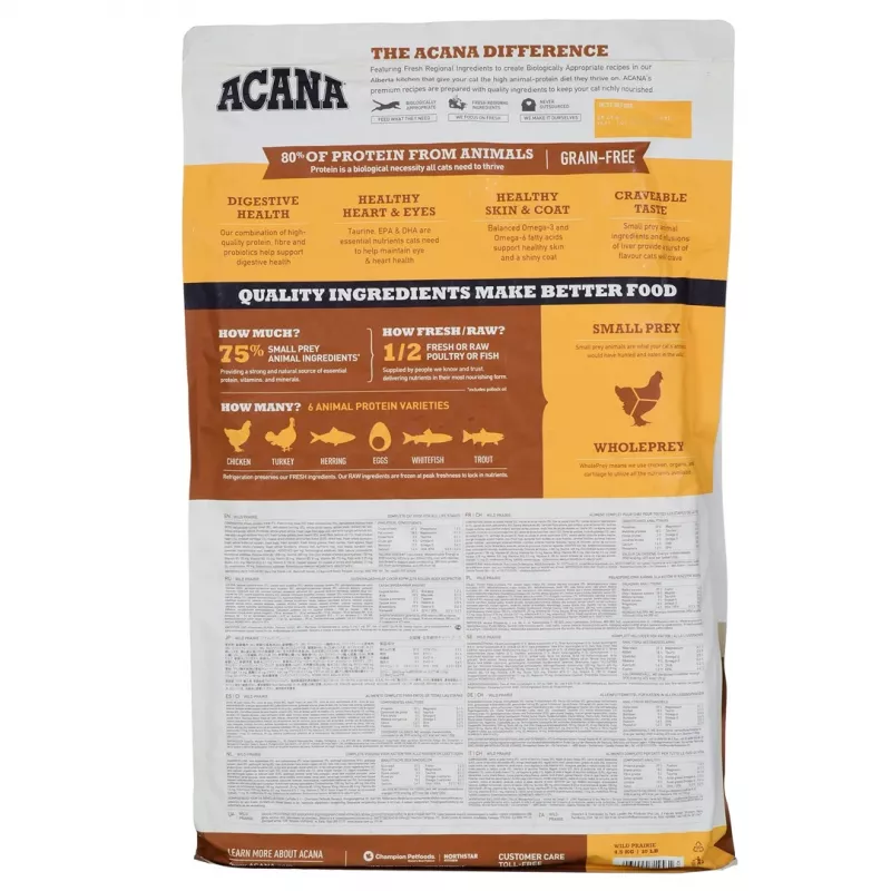 Acana Wild Prairie Cat – sausas ėdalas katėms – 4,5 kg