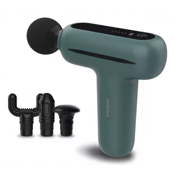 Medisana MG 200 masažinis prietaisas raumenims su 4 antgaliais, vibracija, 3000 aps./min., 8 mm amplitude, Li‑Ion 7,4 V, USB įkrovimas