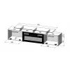 Spintelė televizoriui Cama Meble ROVA su elektriniu židiniu 190x37x48 cm balta/blizganti balta