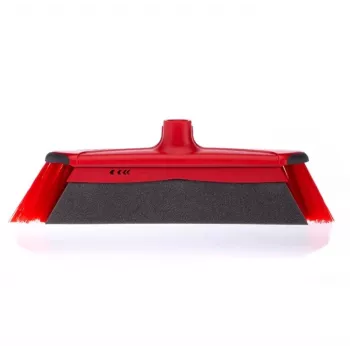 Grindų šluota VILEDA 143703 su rankena, technopolimeras, minkšti/kieti šeriai, vidaus patalpoms, 130 cm, raudona