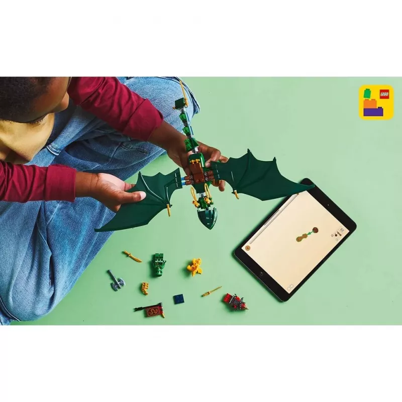 Konstrukcinis žaidimų rinkinys LEGO NINJAGO 71829 Lloyd's Green Forest Dragon, 128 dalių, 2 minifigūrėlės, nuo 6 metų
