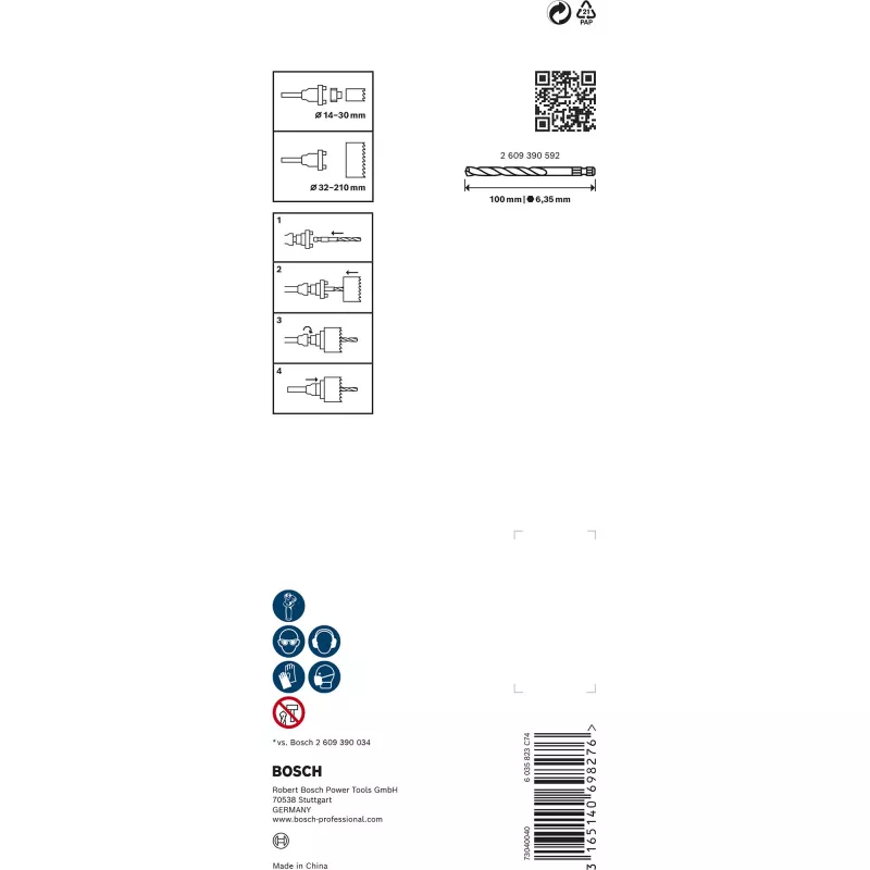 Adapteris šešiakampis lizdas Bosch Q-Lock 2609390589