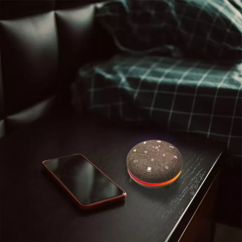 Nešiojamas garsiakalbis MANTA SPK03-GR Szumi-GO žalias, Bluetooth, kūdikio miego garsai, laikmatis, RGB apšvietimas, 12,5×7,5×12,5 cm
