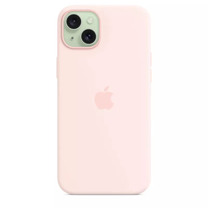 Silicone dėklas su MagSafe, iPhone 15 Plus, šviesiai rožinis