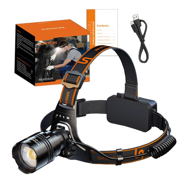 Priekinė lemputė Superfire HL31 Type-C LED 3000 liumenų