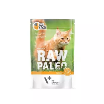 Šlapias kačių ėdalas VETEXPERT Raw Paleo Adult Cat Turkey 100 g – be grūdų