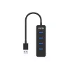 UNITEK uHUB Q4 USB 3.2 Gen 1 (3.1 Gen 1) Type-A 5000 Mbit/s Juodas