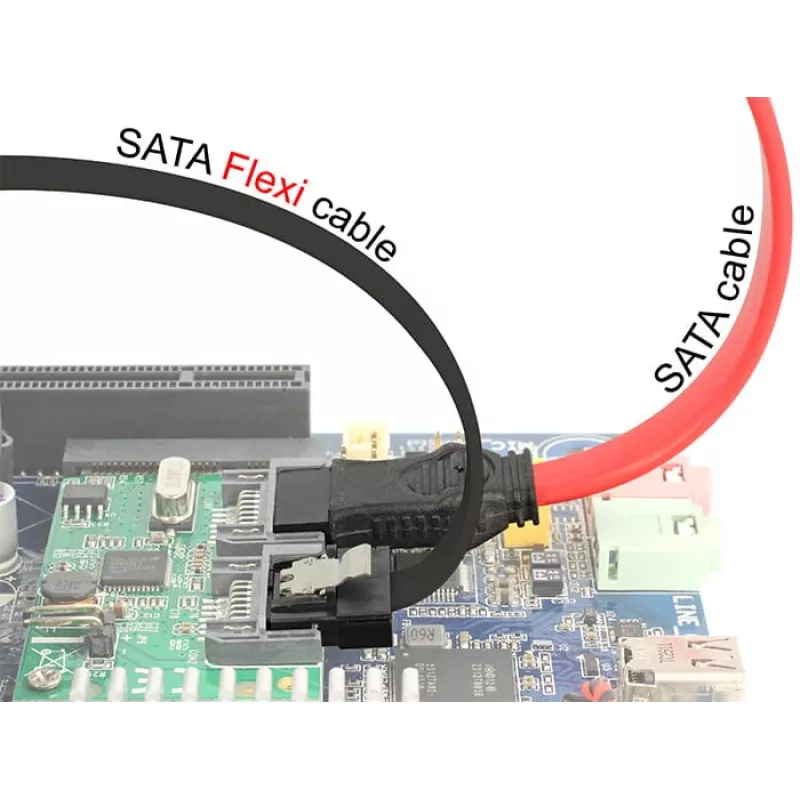 SATA kabelis DeLOCK 0,2 m 2x SATAIII juodas