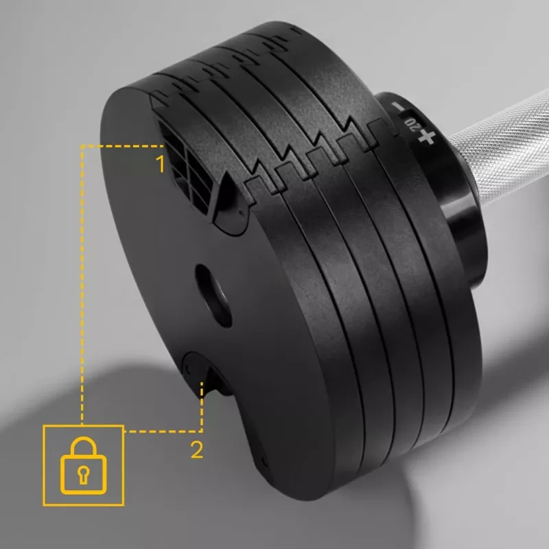 Reguliuojamas ketaus svarmuo Rebel Active 36 kg, automatinis 2 kg žingsnis