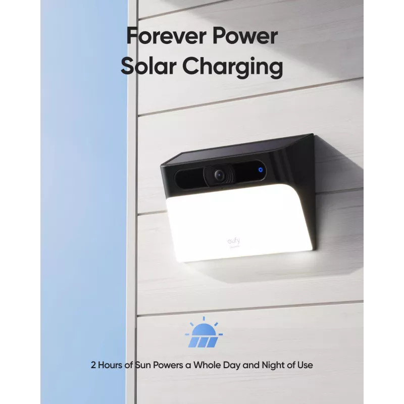 Anker Innovations Eufy Solar Wall Light Cam S120 – belaidė lauko stebėjimo kamera su saulės baterija ir šviestuvu