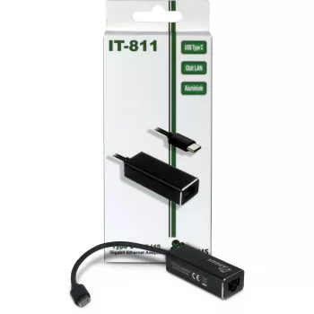 Inter-Tech Argus IT-811 – USB-C tinklo adapteris – Gigabit Ethernet – juodas (88885438)