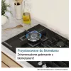 Įmontuojama dujinė kaitlentė Bosch Serie 2 POP6B6K30 60 cm, 4 dujinės zonos, juodas grūdintas stiklas, sukamosios rankenėlės