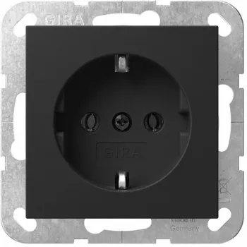 Kištukinis lizdas Schuko Gira System 55 4188005 moduliniam montavimui, juodas