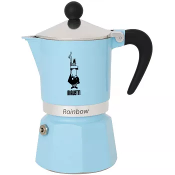 Bialetti Rainbow - Viryklės espreso kavos virimo aparatas - Šviesiai mėlynas - 3 puodeliams