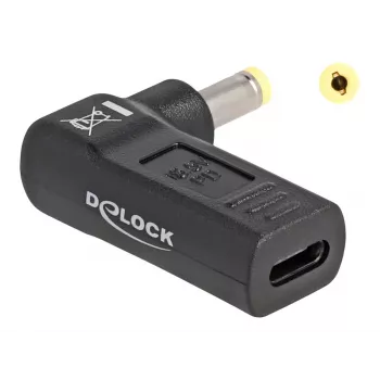 Adapteris DeLOCK USB Type-C moteriškas į HP 4,8 x 1,7 mm vyriškas 90° kampu