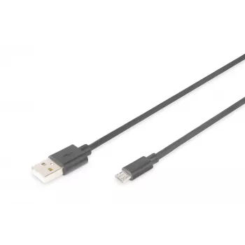Assmann USB 2.0 jungiamasis laidas, tipas A – micro B, vyriški kištukai, 3,0 m, juodas (AK-300110-030-S)