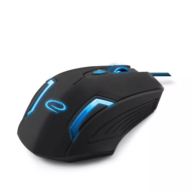 Esperanza MX205 FIGHTER – žaidimų pelė, USB, mėlyna, optinė, 6 mygtukai, juoda