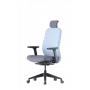 Ergonomiška biuro kėdė Up Up Athene juoda, pilka + mėlynas audinys