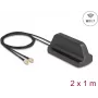 Išorinė Wi‑Fi 7 antena DELOCK 81454 su 2 x RP‑SMA jungtimis, kryptinė, 2.4–4.0 dBi
