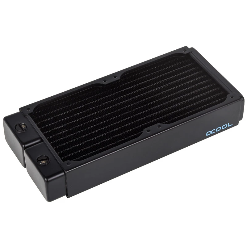 Alphacool 11992 vandens blokas – Acetalas – Akrilas – Aliuminis – Žalvaris – Varis – Nikelis – Nerūdijantis plienas – Juodas – Skaidrus – 1/4 colio – 60 °C – 0,8 baro