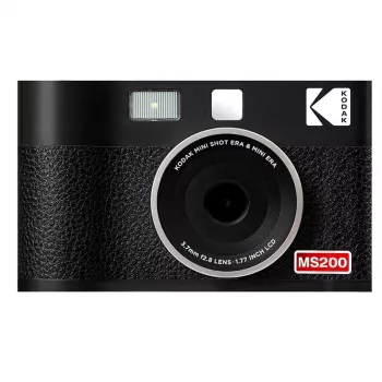 Momentinė kamera Kodak Mini Shot 2 Era – nešiojama momentinė kamera su įmontuotu spausdintuvu, juoda
