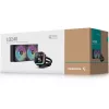 Skysčio aušinimo komplektas DeepCool LQ240 – 240 mm radiatorius, 2×120 mm PWM ventiliatoriai, RGB, vamzdelis 41 cm, aliumininis radiatorius, juodas