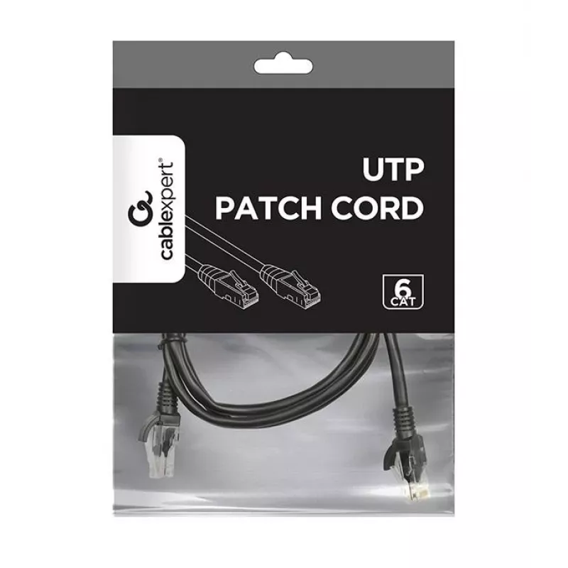 Gembird PP6U-1M tinklo kabelis RJ-45 Cat6 1m juodas