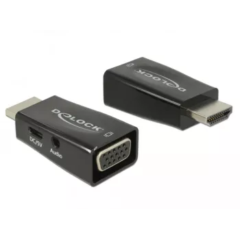 Kabelio keitiklis DeLOCK 65901 HDMI A į VGA ir 3.5 mm garsas, juodas