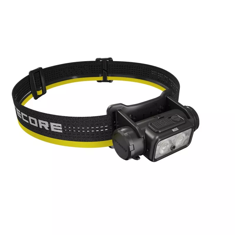 Galvos žibintuvėlis Nitecore NU50 juodai geltonas LED atsparus vandeniui ir smūgiams