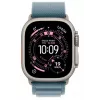 Apple Watch Ultra 3 GPS + Cellular 49mm natūralaus titano korpusas su šviesiai mėlynu Alpine Loop dirželiu – vidutinis dydis