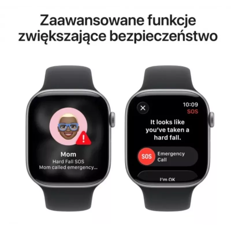 Apple Watch Series 11 GPS 46mm Erdvės pilkos spalvos aliuminio korpusas su juodu sportiniu dirželiu - M/L
