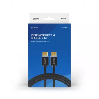 SAVIO DisplayPort 1.4 laidas (M-M), 3 m, CL-176