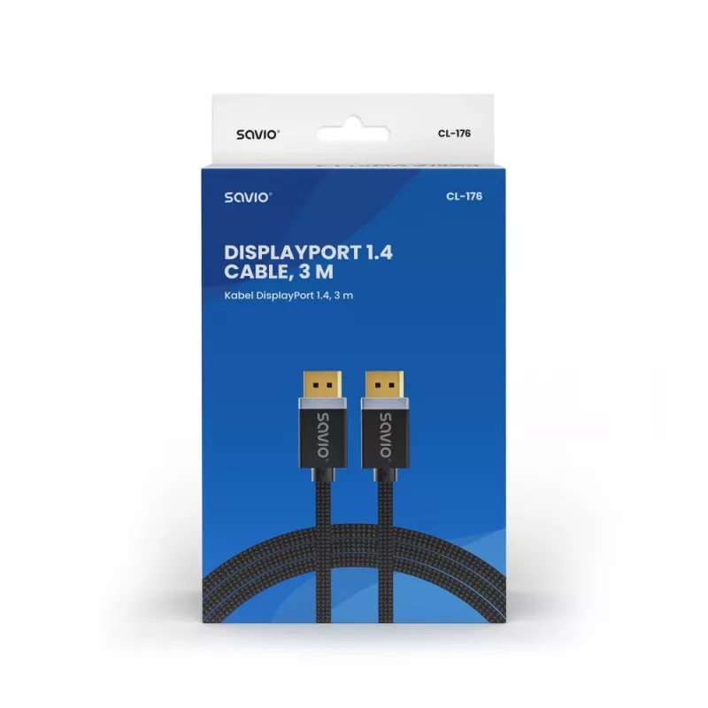 SAVIO DisplayPort 1.4 laidas (M-M), 3 m, CL-176