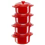 Staub Mini Cocotte Round, 4 vnt. - 200 ml, Raudona