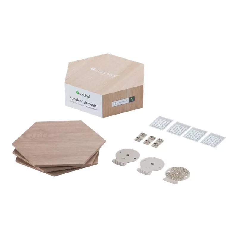 Nanoleaf Elements Wood Look Hex Exp Pk 3 – medžio efekto šešiakampiai plėtiniai