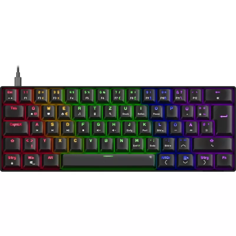 Mechaninė žaidimų klaviatūra Speedlink ATMOS RGB – kompaktiškas išdėstymas, RGB foninis apšvietimas