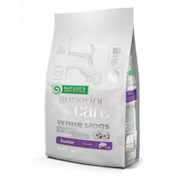 Sausas šunų ėdalas nature’s protection Superior Care White Dogs Grain Free Junior Salmon 1,5 kg