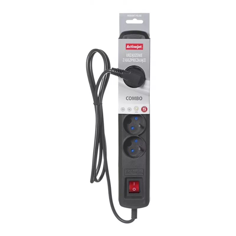 Activejet ACJ COMBO 5G/3M/BEZP. AUTO/CZ juodas ilgintuvas su laidu