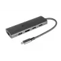 Alcasa HUB-C001A USB Type-C stotelė 5000 Mbit/s antracitinė