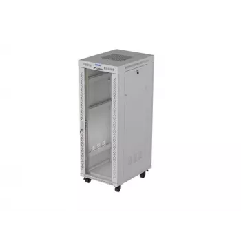 19 colių 32U LANBERG stovimas serverio spintos stovas 600×800 mm pilkas su stiklinėmis durimis ir LCD (Flat Pack)