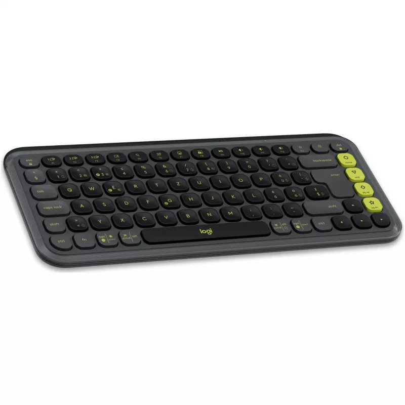 Logitech POP ICON COMBO Swiss, Grafit/Žalia, belaidis klaviatūros ir pelės rinkinys, Bluetooth, 920-013275