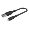 Pintas USB-A į Lightning kabelis 15 cm juodas