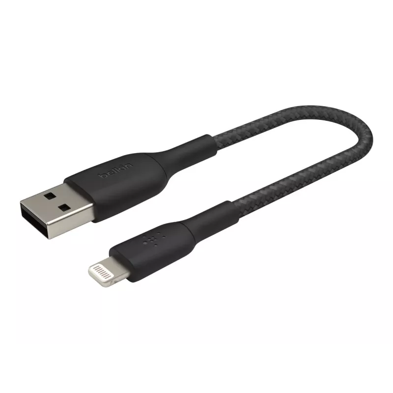 Pintas USB-A į Lightning kabelis 15 cm juodas