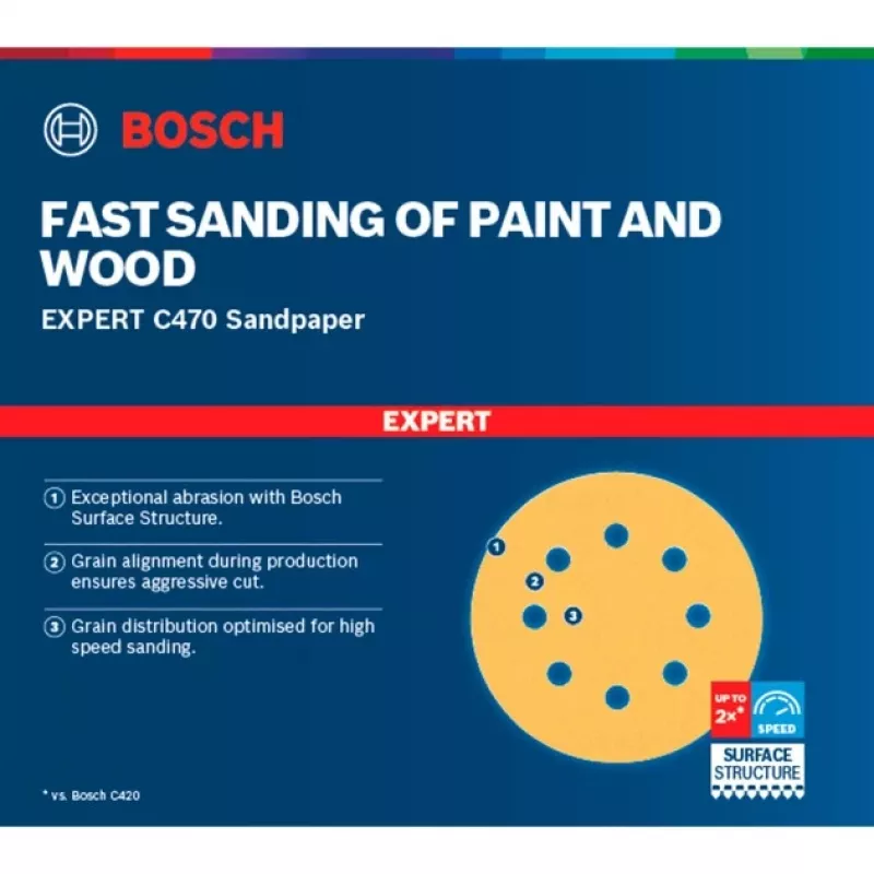 Bosch C470 šlifavimo diskas dažams ir medžiui