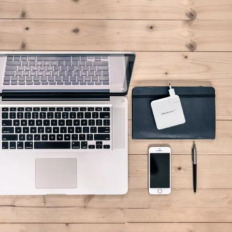 QOLTEC 51709, 96W USB-C PD įkroviklis, išėjimo diapazonas 5V–20V