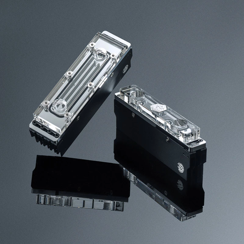 Bitspower atminties aušintuvas, DDR5, permatomas, dvipusis – 4 DIMM lizdams