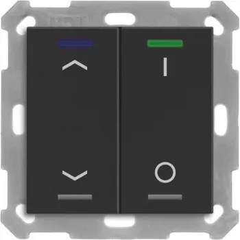 MDT BE-TAL55T206.C1 KNX mygtukas šviesai Light 55 2f RGBW temperatūros jutiklis juodas matinis žaliuzė/jungiklis 1